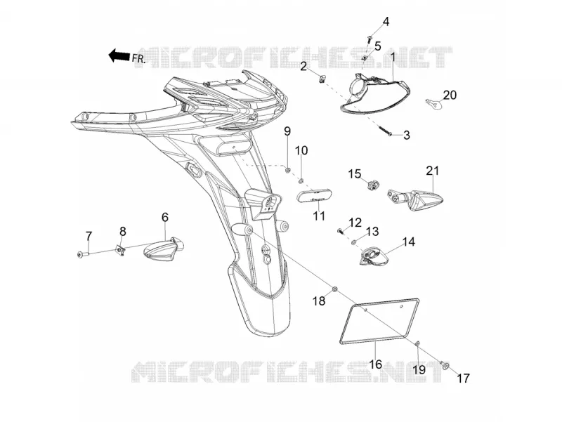 FEUX ARRIERE - CLIGNOTANTS Aprilia APRILIA-SCOOTER 160 SR 2021  SR Motard 160 ABS BSVI CKD