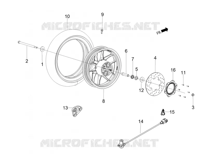 Roue avant Aprilia APRILIA-SCOOTER 160 SR 2020  SR Motard 160 ABS BSVI CKD