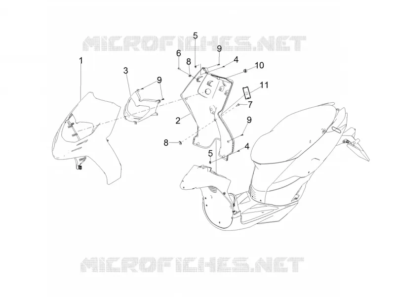 Tablier avant Aprilia APRILIA-SCOOTER 160 SR 2020  SR Motard 160 ABS BSVI CKD