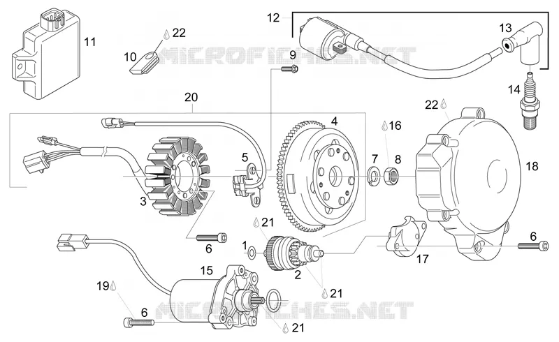 Allumage Aprilia APRILIA-MOTORCYCLES 125 RS 1997  RS 125 (engine 122cc)