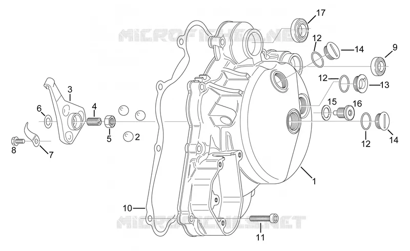 Couvercle embrayage Aprilia APRILIA-MOTORCYCLES 125 RS 1997  RS 125 (engine 122cc)