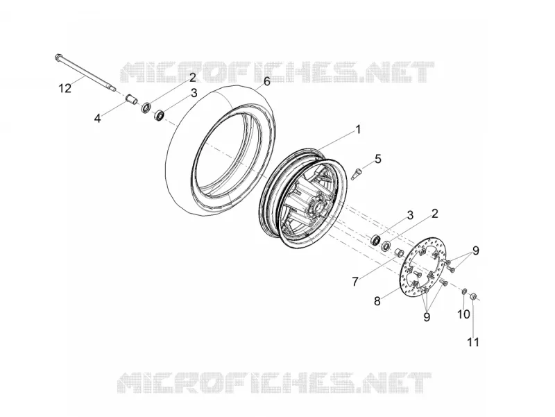 Roue avant Aprilia APRILIA-SCOOTER 50 SXR 2021  SXR 50 4T 3V HE New Comfort Euro 5