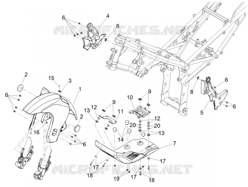 GARDE BOUE AVANT - SABOT Aprilia APRILIA-MOTORCYCLES 660 TUAREG 2022  Tuareg 660 Euro 5 ABS