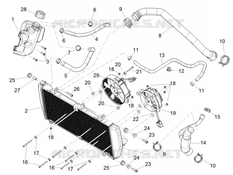 Instalation de refoidissement Aprilia APRILIA-MOTORCYCLES 660 TUAREG 2021  Tuareg 660 Euro 5 ABS