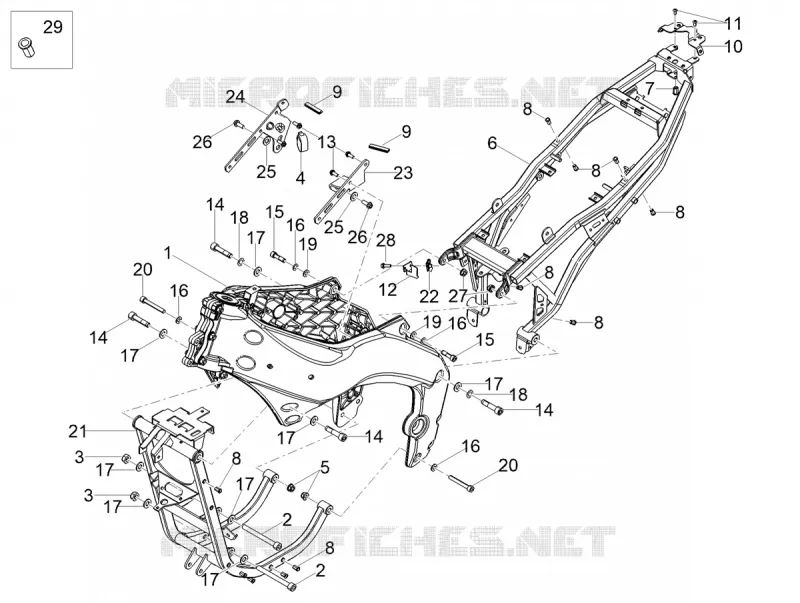 Châssis/coque Aprilia APRILIA-MOTORCYCLES 125 TUONO 2021  Tuono 125 4T Euro 5 ABS