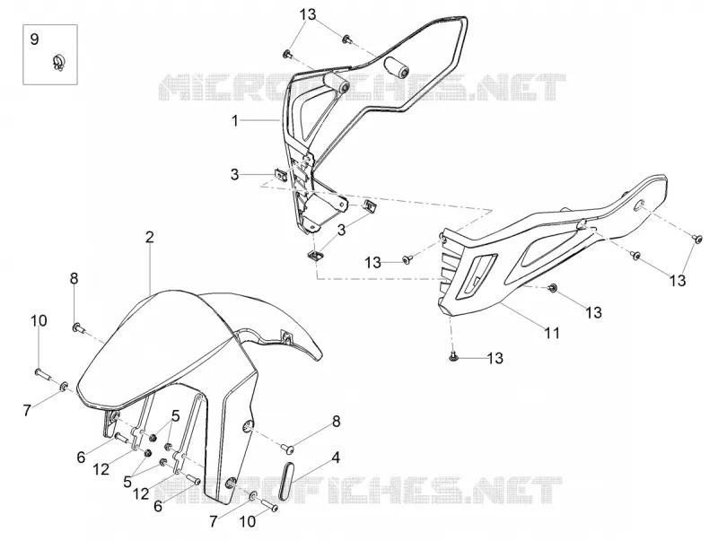 GARDE BOUE AVANT - SABOT Aprilia APRILIA-MOTORCYCLES 125 TUONO 2022  Tuono 125 4T Euro 5 ABS