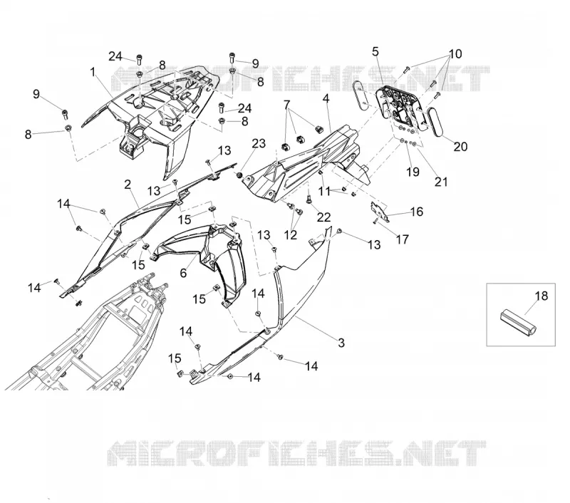 CARENAGES ARRIERE Aprilia APRILIA-MOTORCYCLES 660 TUONO 2021  Tuono 660 4T 8V Euro 5 ABS