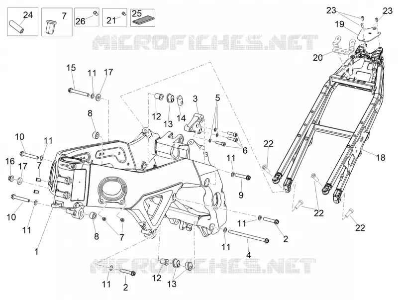 Châssis/coque Aprilia APRILIA-MOTORCYCLES 1100 TUONO 2021  Tuono V4 1100 Euro 5