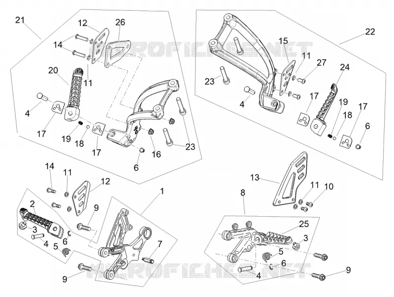 REPOSE PIEDS Aprilia APRILIA-MOTORCYCLES 1100 TUONO 2021  Tuono V4 1100 Euro 5
