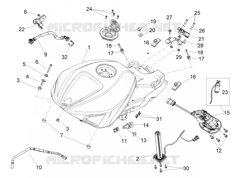 RESERVOIR A ESSENCE Aprilia APRILIA-MOTORCYCLES 1100 TUONO 2023  Tuono V4 1100 Euro 5