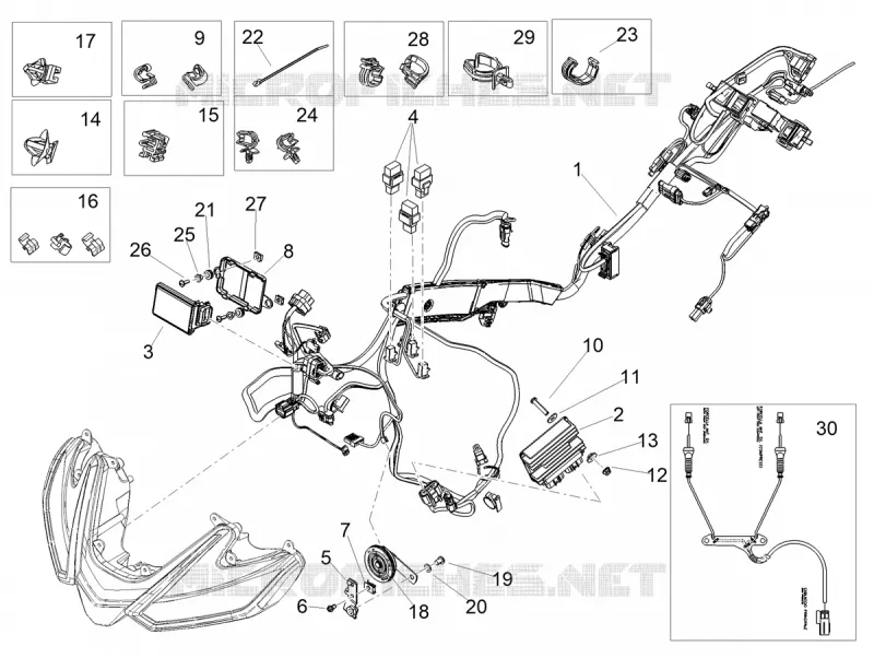 CIRCUIT ELECTRIQUE AVANT Aprilia APRILIA-MOTORCYCLES 1100 TUONO 2021  Tuono V4 Factory 1100 Euro 5 Superpole ABS