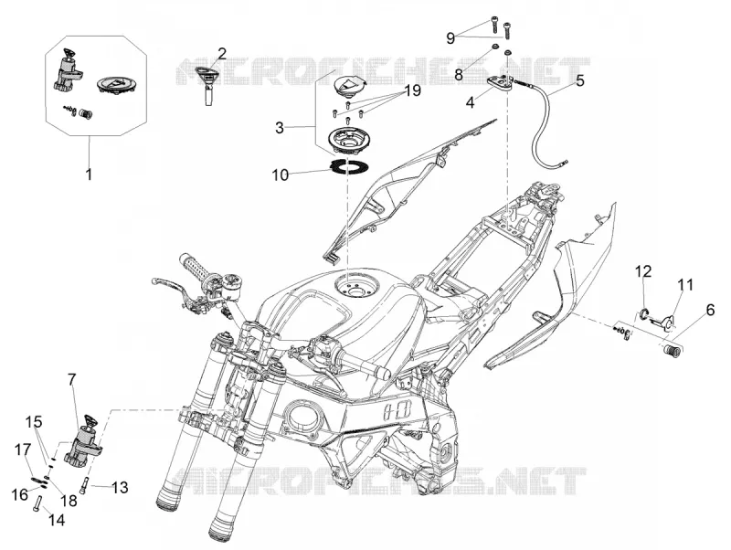 SERRURES Aprilia APRILIA-MOTORCYCLES 1100 TUONO 2021  Tuono V4 Factory 1100 Euro 5 Superpole ABS