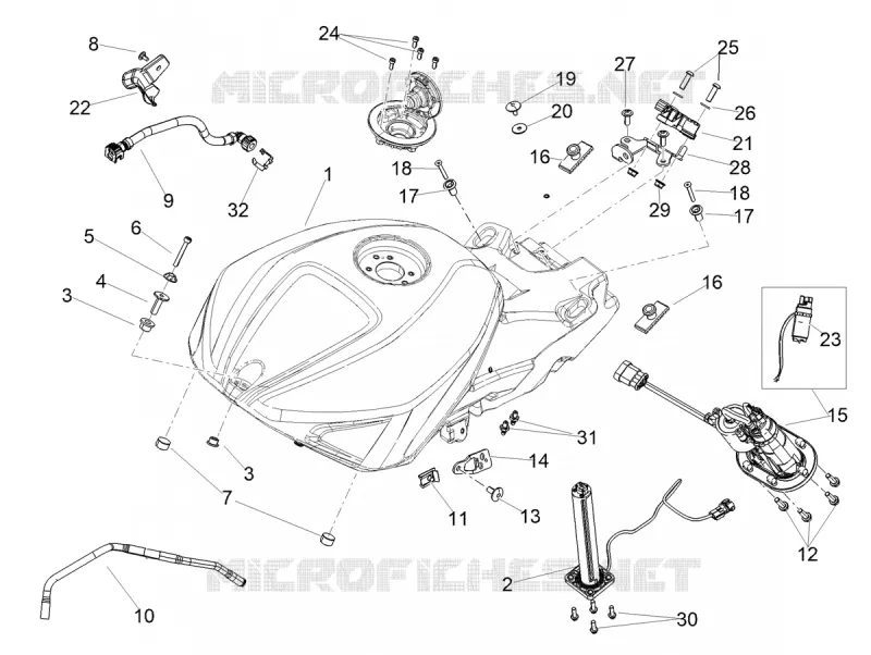 RESERVOIR A ESSENCE Aprilia APRILIA-MOTORCYCLES 1100 TUONO 2021  Tuono V4 Factory 1100 Euro 5 Superpole ABS