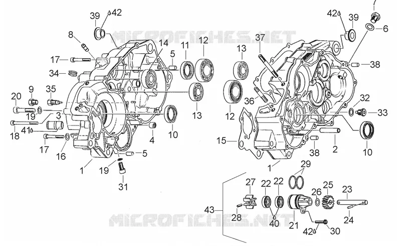 Carter moteur Aprilia APRILIA-MOTORCYCLES 125 RS 1996  RS 125 (engine 123cc)