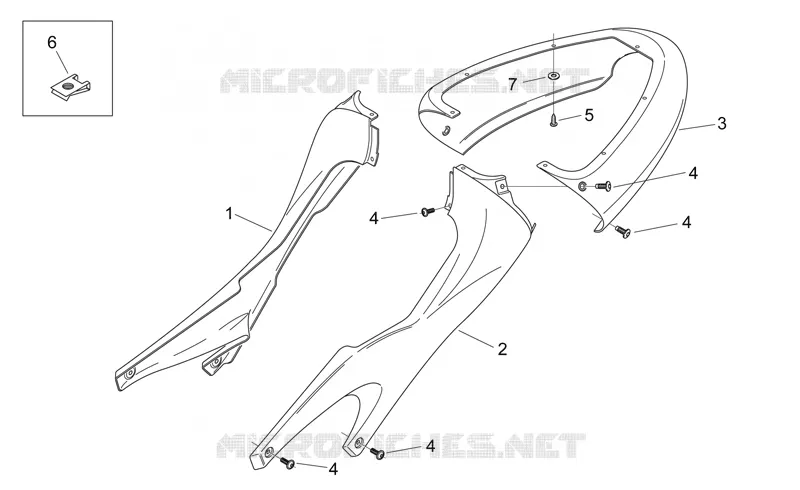 Carrosserie posterieure I Aprilia APRILIA-MOTORCYCLES 125 RS 2005  RS 125