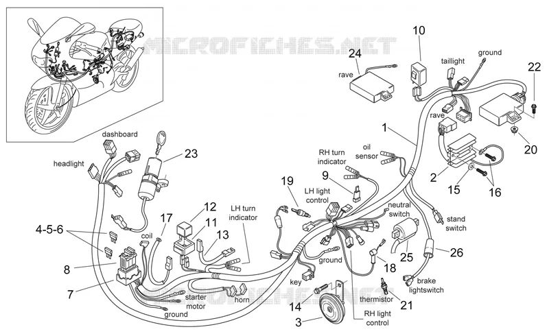 Circuit electrique I Aprilia APRILIA-MOTORCYCLES 125 RS 1999  RS 125