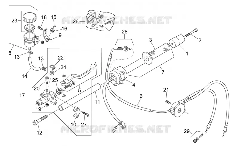 Commandes dte Aprilia APRILIA-MOTORCYCLES 125 RS 2004  RS 125