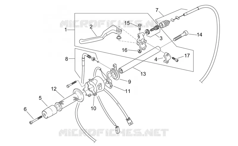Commandes gche Aprilia APRILIA-MOTORCYCLES 125 RS 2003  RS 125