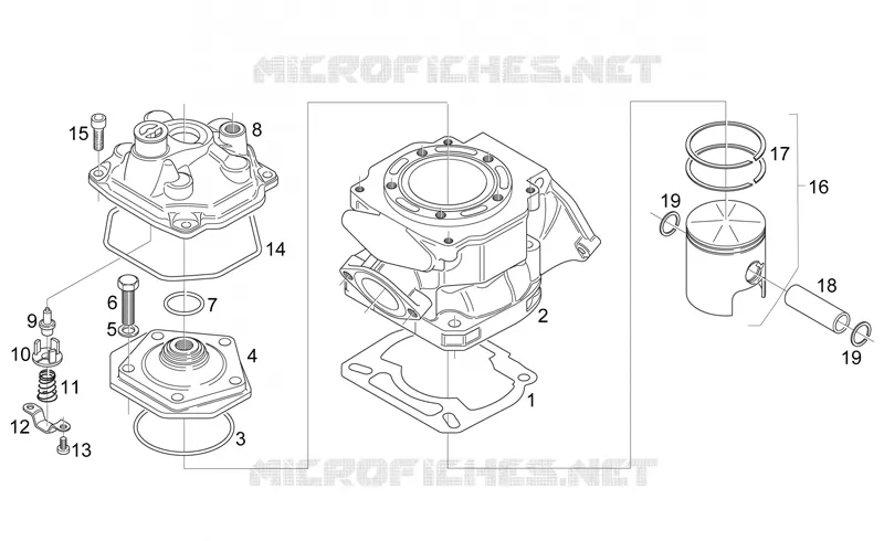 Cylindre - cul - piston Aprilia APRILIA-MOTORCYCLES 125 RS 2003  RS 125