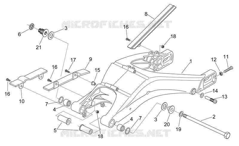 Fourche arriere Aprilia APRILIA-MOTORCYCLES 125 RS 2005  RS 125