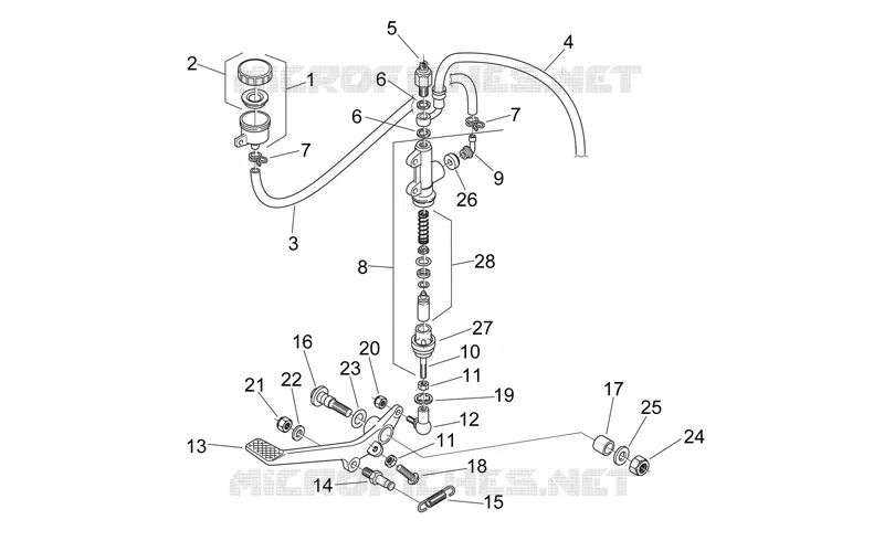 Pompe frein arrière Aprilia APRILIA-MOTORCYCLES 125 RS 2003  RS 125