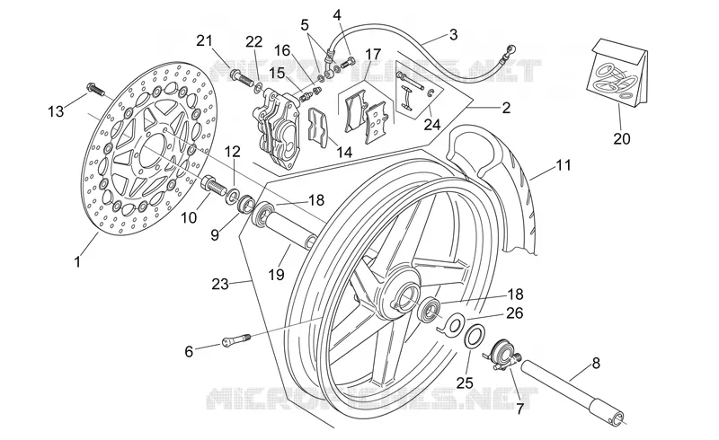 Roue Av. Aprilia APRILIA-MOTORCYCLES 125 RS 2002  RS 125