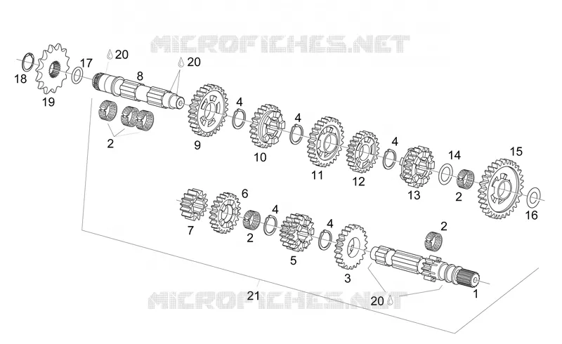 Transmission Aprilia APRILIA-MOTORCYCLES 125 RS 2005  RS 125