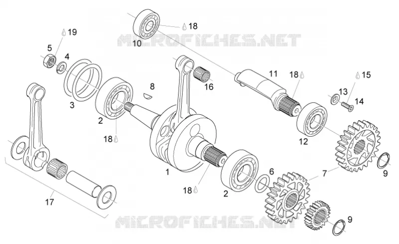 Arbre moteur - Ctre-arbre Aprilia APRILIA-MOTORCYCLES 125 RS 2006  RS 125