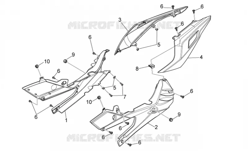 Carrosserie posterieure I Aprilia APRILIA-MOTORCYCLES 125 RS 2008  RS 125