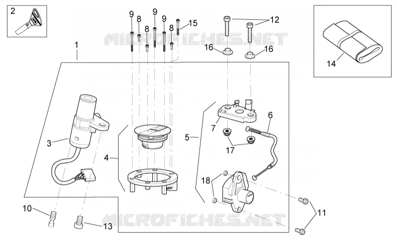 Kit serrure Aprilia APRILIA-MOTORCYCLES 125 RS 2007  RS 125