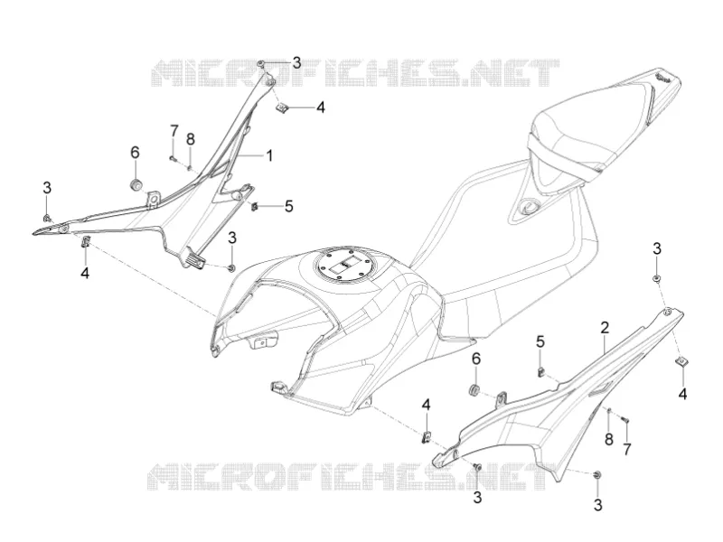 Carrosserie centrale Aprilia APRILIA-MOTORCYCLES 125 RS4 2012  RS4 125 4T