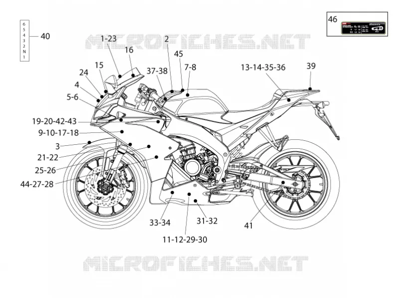 Décalco Aprilia APRILIA-MOTORCYCLES 125 RS4 2013  RS4 125 4T