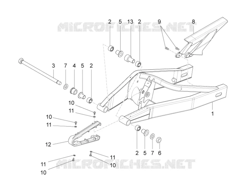Fourche arriere Aprilia APRILIA-MOTORCYCLES 125 RS4 2012  RS4 125 4T
