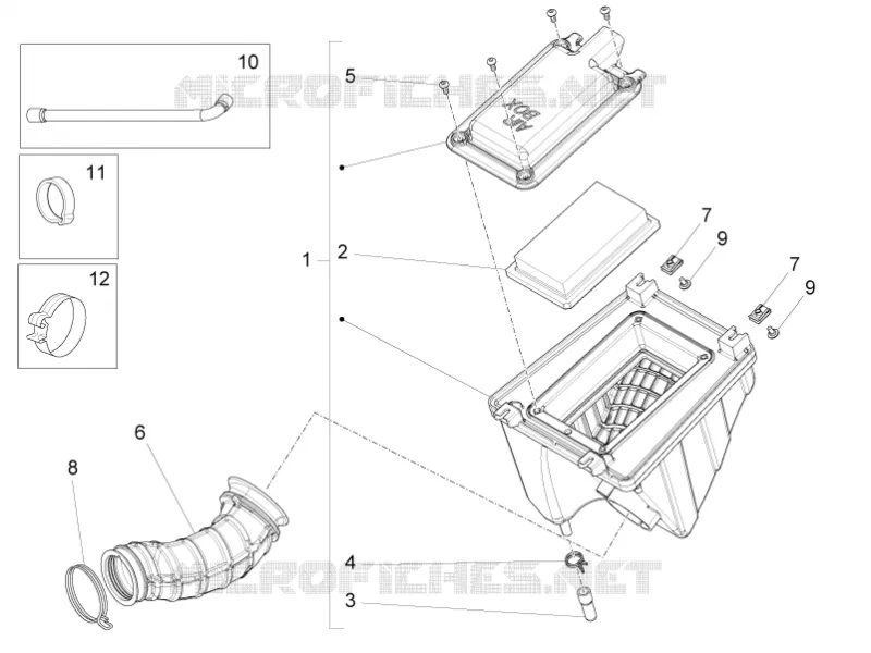 Corps filtre Aprilia APRILIA-MOTORCYCLES 125 RS4 2015  RS4 125 4T