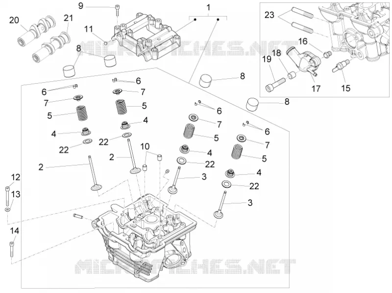 Culasse - soupapes Aprilia APRILIA-MOTORCYCLES 125 RS4 2014  RS4 125 4T