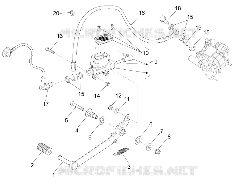Pompe frein arrière Aprilia APRILIA-MOTORCYCLES 125 RS4 2015  RS4 125 4T