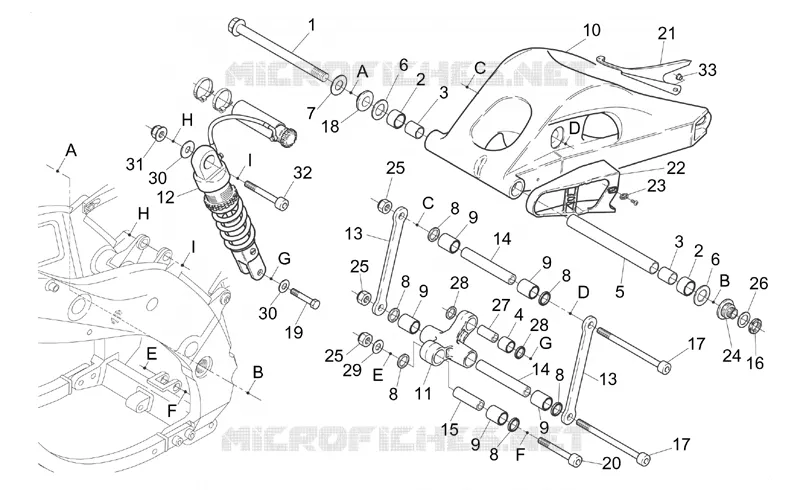 Suspension arriere Aprilia APRILIA-MOTORCYCLES 250 RS 1995  RS 250