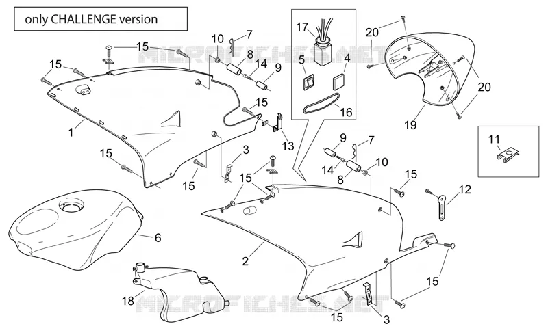 Carrosserie II  - Version Challenge Aprilia APRILIA-MOTORCYCLES 250 RS 2000  RS 250