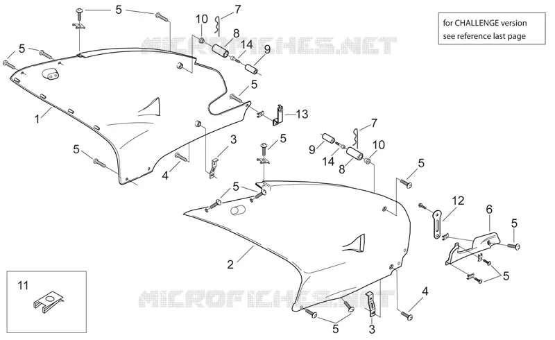 Carrosserie centrale Aprilia APRILIA-MOTORCYCLES 250 RS 2002  RS 250