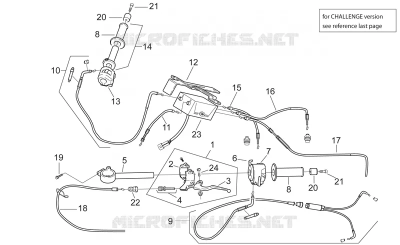 Commandes II Aprilia APRILIA-MOTORCYCLES 250 RS 1998  RS 250