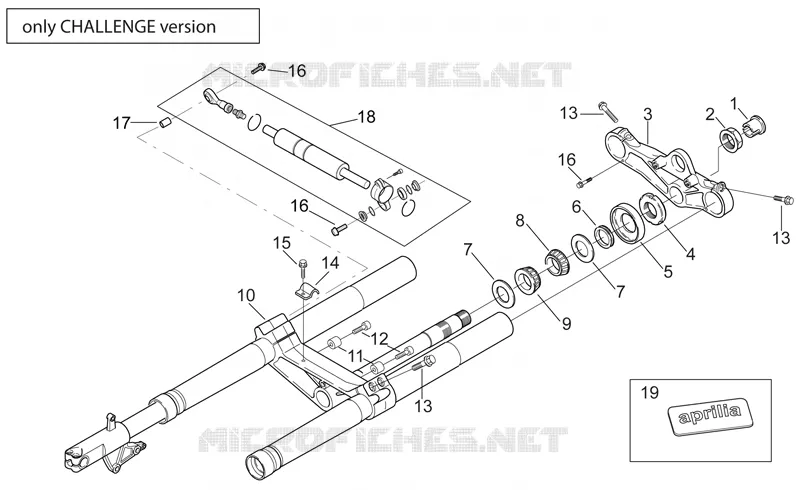 Fourche Av. - Version Challenge Aprilia APRILIA-MOTORCYCLES 250 RS 1999  RS 250