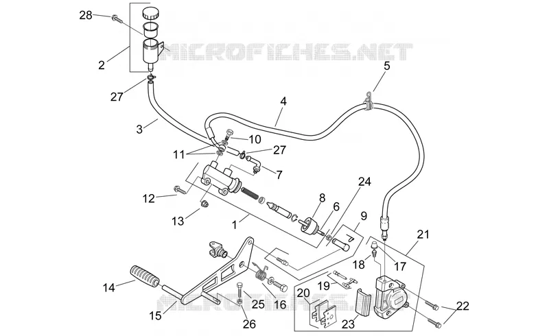 Pompe frein arrière Aprilia APRILIA-MOTORCYCLES 250 RS 1999  RS 250