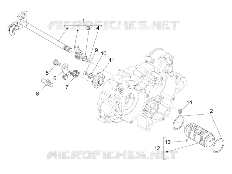 Boîte de vitesses / Selecteur / Desmodromique Aprilia APRILIA-MOTORCYCLES 50 RS4 2011  RS4 50 2T