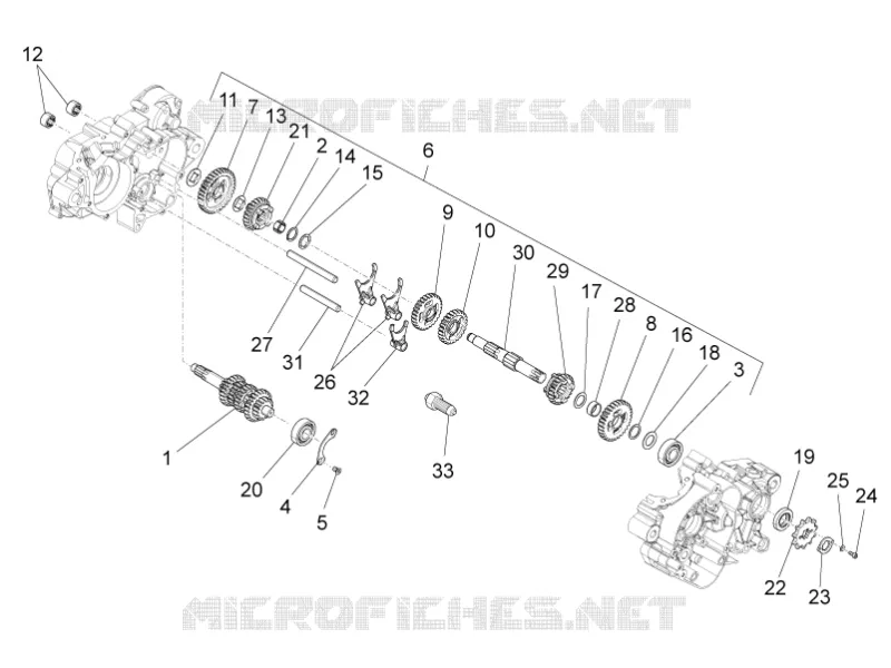 Boîte de vitesses - engrenages Aprilia APRILIA-MOTORCYCLES 50 RS4 2011  RS4 50 2T