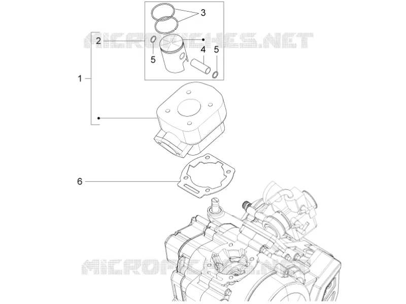 Cylindre - Piston Aprilia APRILIA-MOTORCYCLES 50 RS4 2011  RS4 50 2T