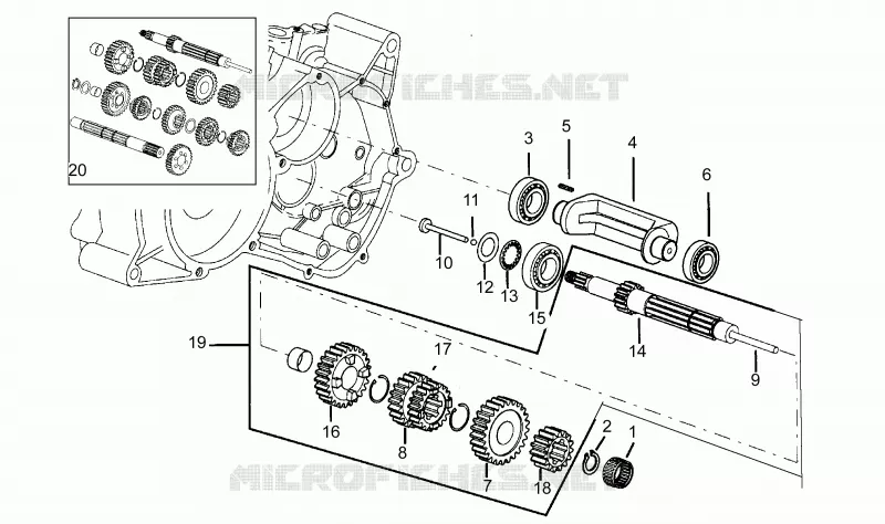 Arbre primaire Aprilia APRILIA-MOTORCYCLES 50 RS 1995  RS 50