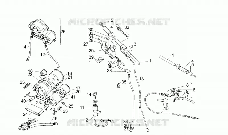 Guidon - Commandes Aprilia APRILIA-MOTORCYCLES 50 RS 1993  RS 50