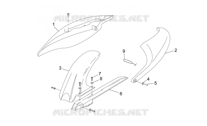 Carrosserie posterieure III Aprilia APRILIA-MOTORCYCLES 50 RS 1997  RS 50