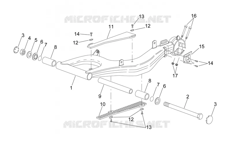 Fourche arriere Aprilia APRILIA-MOTORCYCLES 50 RS 1998  RS 50