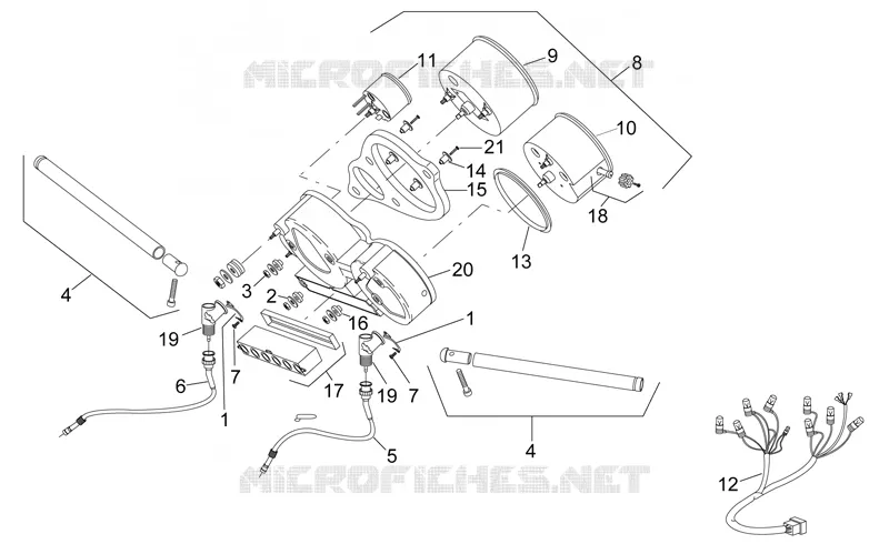 Guidon-tableau de bord Aprilia APRILIA-MOTORCYCLES 50 RS 1996  RS 50